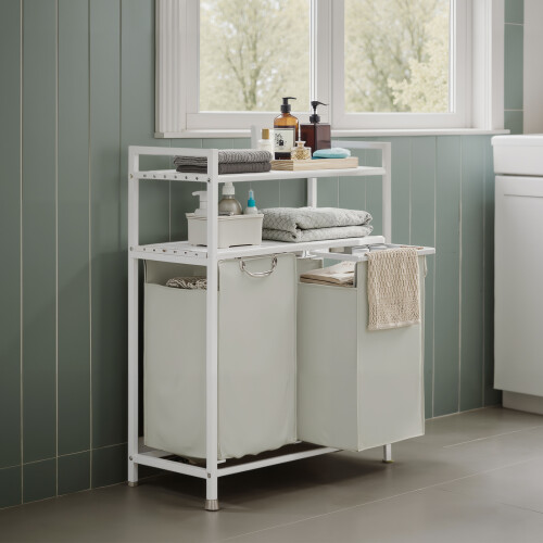 VASAGLE (73x33x92cm, White) Laundry Basket, Laundry Hamper, Laundry Sorter 2