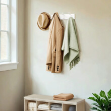 Coat Rack,Wall-Mounted Coat Rack, 5 Dual Metal Hooks, for Coats, Bags, Keys, in The Entryway, Bedroom, Living Room