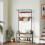 VASAGLE Rustic Industrial Coat Rack with Bench & Storage Hooks 3