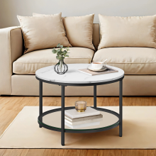 Coffee Table, Living Room Table, Sofa Cocktail Table, Tempered Glass Storage Shelf, Easy to Assemble, Modern Style
