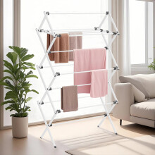 Foldable Clothes Airer, Clothes Drying Rack, Compact Clothes Horse Dryer, Laundry Rack, 37 x 75 x 135.1 cm