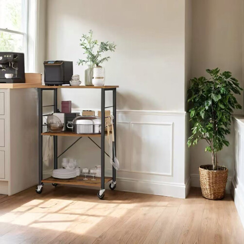 VASAGLE 3-Tier Kitchen Shelf Organizer with Hooks, Easy Assembly 2