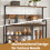 VASAGLE Rustic Industrial Coat Rack with Bench & Storage Hooks 5