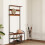 VASAGLE Rustic Industrial Coat Rack with Bench & Storage Hooks 4