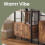 VASAGLE Rustic Brown Bookcase with Adjustable Shelves and Storage 4