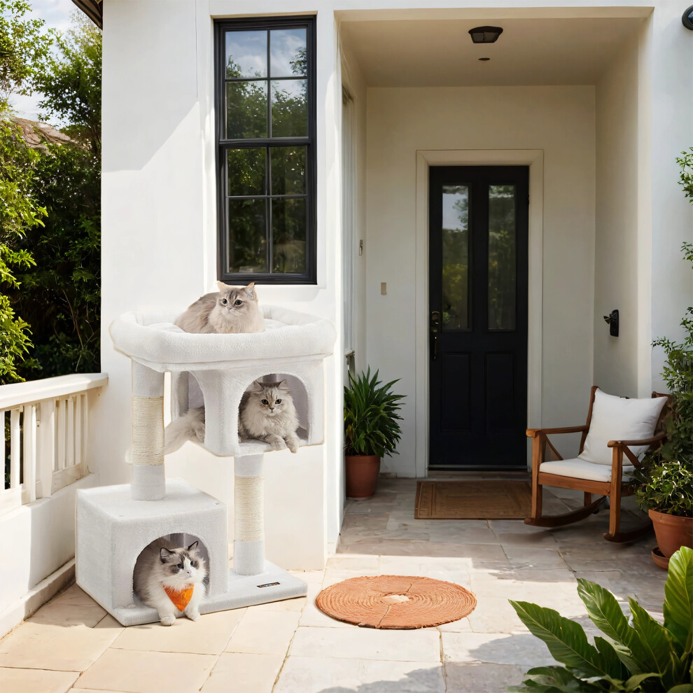 Feandrea Cat Tree, 84 Cm Cat Tower,Cat Condo For Large Cats Up To 7 Kg,2 Cat Caves, Scratching Post
