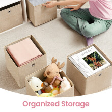 Storage Boxes, Set of 6 Non-Woven Fabric Box with Handle, 30 x 30 x 30 cm, Fit Cube Storage Unit