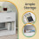 VASAGLE Modern Minimalist White Bedside Table with Drawer 4