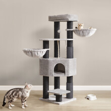 Self-Warming Cat Tree with Thick Scratching Posts & Groomers
