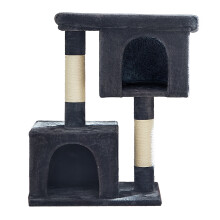 (Smoky Grey) Cat Tree, 101 cm Cat Tower, XL, Cat Condo for Extra Large Cats up to 20 kg, Large Cat Perch, 2 Cat Caves, Scratching Post