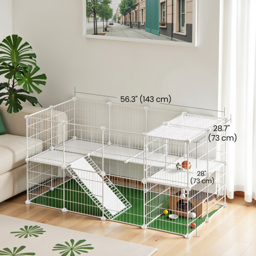 Songmics 2-Storey DIY Pet Enclosure: Safe, Sturdy, and Customizable 2