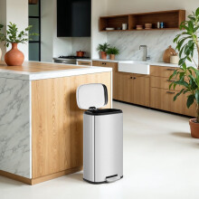 30L KitchenRubbish Bin with Soft-Close Lid and Inner Bucket