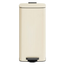Trash Can, 8-Gallon Trash Bin, Stainless Steel Kitchen Garbage Can, Sand Beige