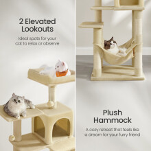 135cm Cat Tree, Cat Tower for Large Cats, Plush Cat Tower, Perfect Cat Tree with Large Cat Perch