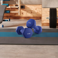 2 x 2.5 kg Set of 2 Neoprene Dumbbells, for Workout Fitness Harbor Blue SYL65BU