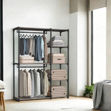 Freestanding Wardrobe, Foldable Closet, Coat Rack with Clothes Rails, Clothes Rack, Open Storage Wardrobe