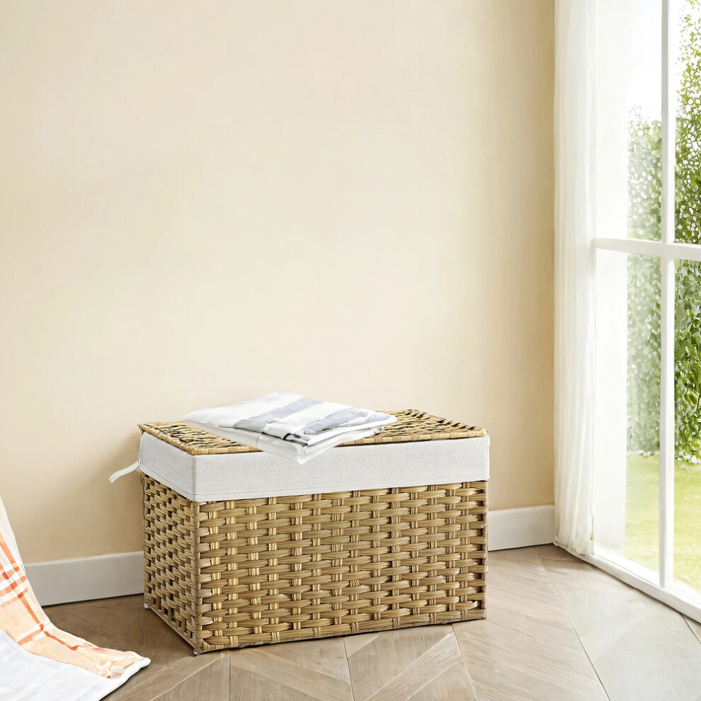 Songmics 105L Storage Bin, Foldable Storage Basket With Lid And Handle