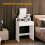 VASAGLE Dressing Table with Large Mirror, Vanity Table with 2 Drawers and 3 Compartments, Makeup Table, Modern 3