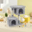 FEANDREA Light Grey Cat Tree with Sisal, Plush, Anti-Tip Kit 6