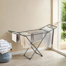 Clothes Airer, Foldable Clothes Drying Rack, Clothes Horse with Gullwings, Free-Standing Laundry Rack