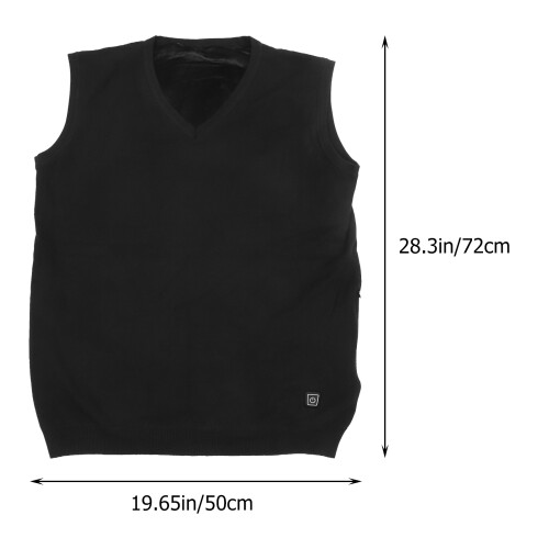 1Pièces Pull Chauffant Électrique V- En Coton Noir Anti Froid 1