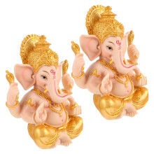 4Stk Feng Shui Elefantengott Figuren Goldene Für Büro Und Zuhause