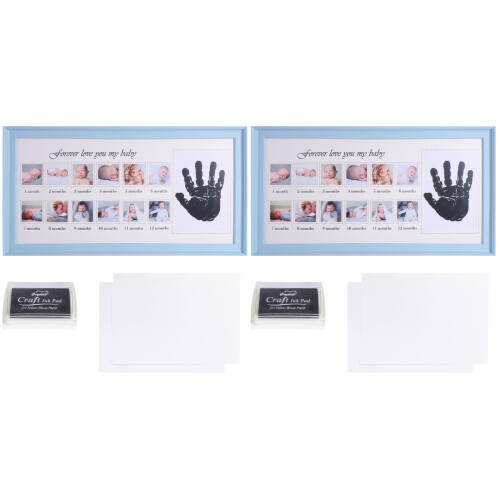 2 Pcs Growth Record Photo Frame Fingerprint Holder For 1