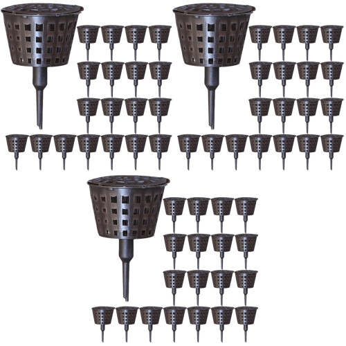 60 Pcs Fertilizer Baskets With Lid Portable Plastic Bonsai Container 2