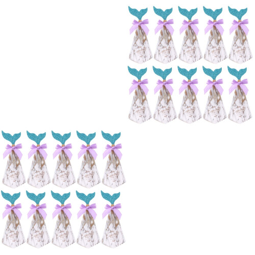 50 Pcs Creative Mermaid Candy Boxes Triangle Pyramid Gift Boxes 2
