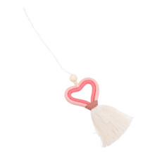1Pc Valentine Cotton Rope Woven Wall Hanging With Tassel Decor