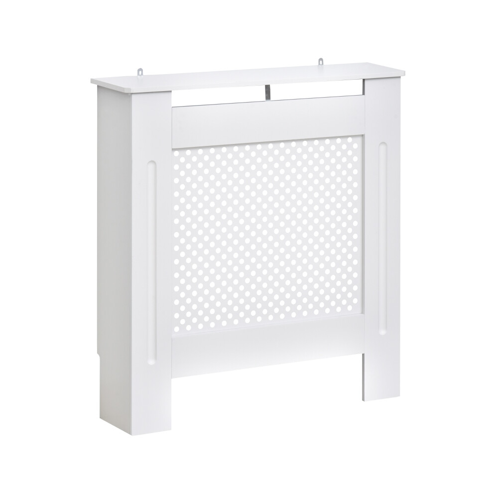 Small Wooden Radiator Cover with Diamond Grill Pattern Painted White Heating Cabinet for Enhanced Room Decor-image-OPC-PMTZ562-NEW