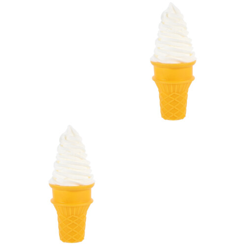 2Pcs Kid Imitation Ice Cream White Realistic Display Model 2