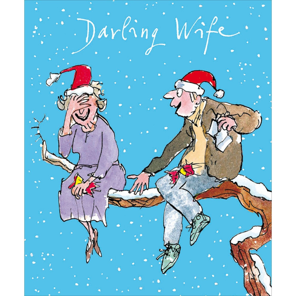 Woodmansterne Quentin Blake Darling Wife Christmas Card Christmas Cracker Xmas Greetings