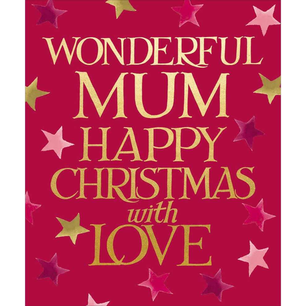 Woodmansterne Emma Bridgewater Mum Christmas Card Foiled Wonderful Mum Xmas Greetings Gold