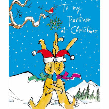 Quentin Blake To My Partner Christmas Card Fun Bunny Love Xmas Greetings