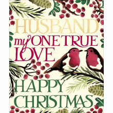 Emma Bridgewater Husband Christmas Card One True Love Robins Xmas Greetings