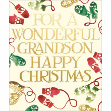 Emma Bridgewater Wonderful Grandson Christmas Card Woolly Mittens Xmas Greetings
