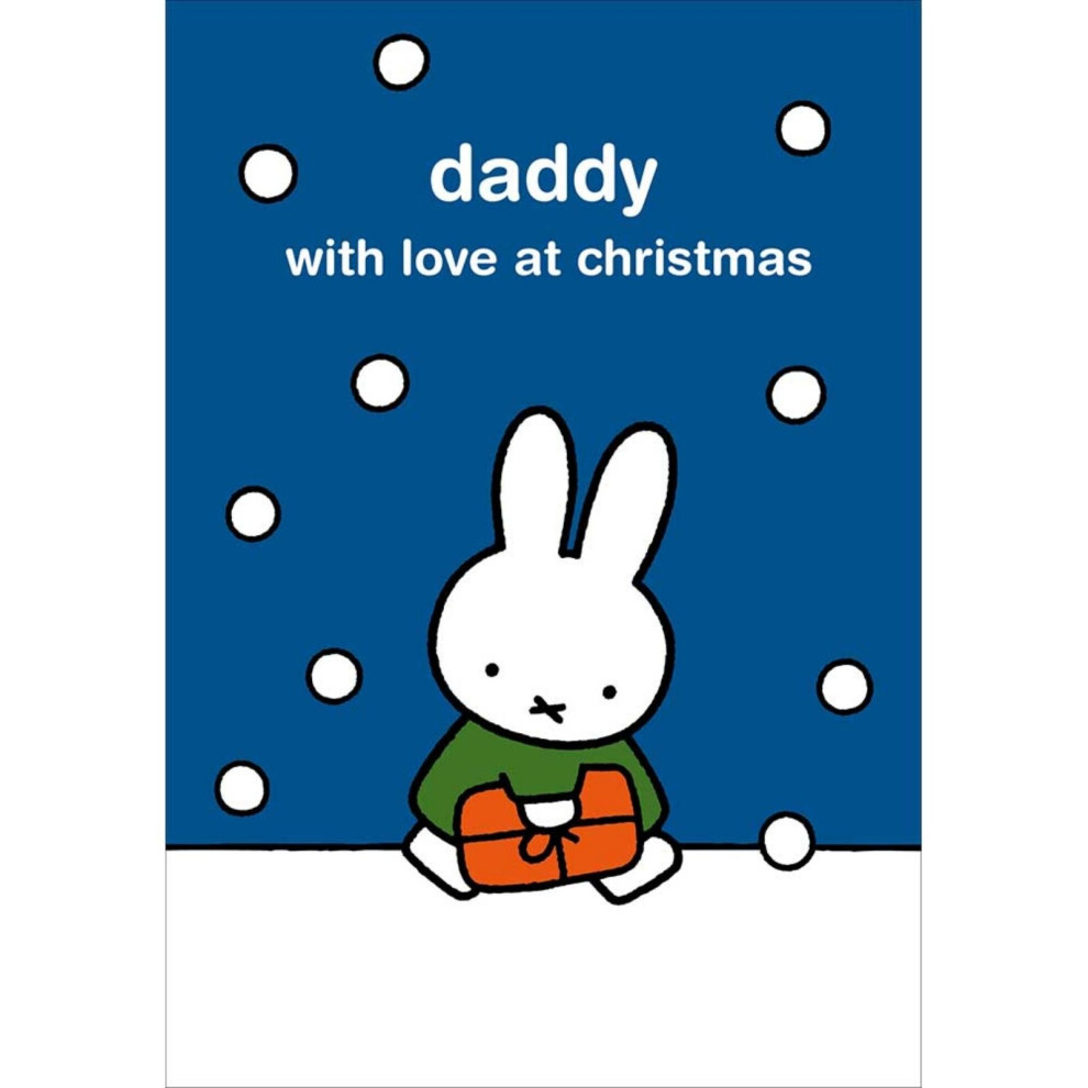 Woodmansterne Miffy Daddy Christmas Card Cute Bunny With Love At Christmas Xmas Greetings White
