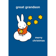 Miffy Great Grandson Christmas Card Cute Bunny Reach For Stars Xmas Greetings