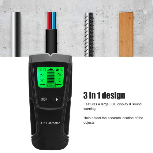3 in 1 Metal/AC Wire/Stud Wall Scanner Portable LCD Display Black 2