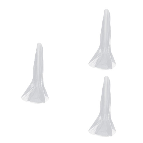 3Pcs 3M Long Double Layer Tulle Wedding Veil With Side Comb For Bride 1