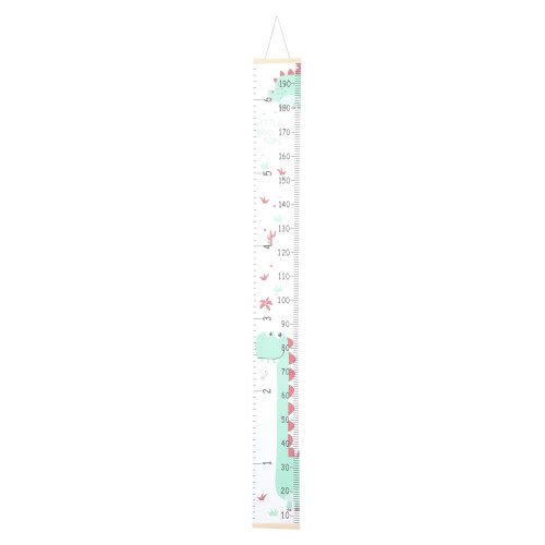 Kids Growth Chart Wall Hanging Dinosaur Green Canvas 1pack 1
