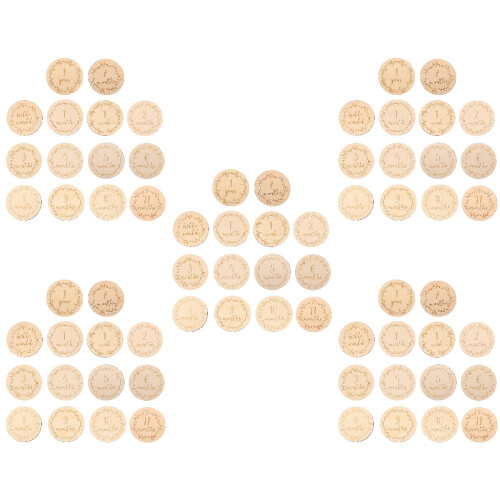 70Pz Dischi Milestone Legno Beige Per Neonato E Feste 1