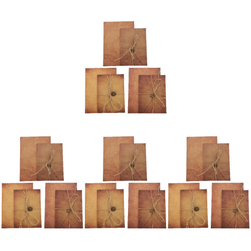 12Conjuntos Kit Retro Com Envelopes Kraft Para Convites 1