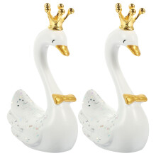 8 Unidades De Miniaturas De Cisne Resina Para Decoração De Cupcake