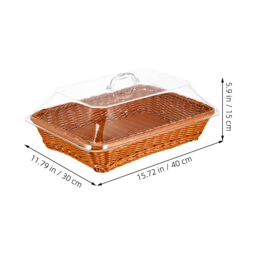 Cesta De Trançada À Mão Com Tampa Para Pão, E Legumes 1