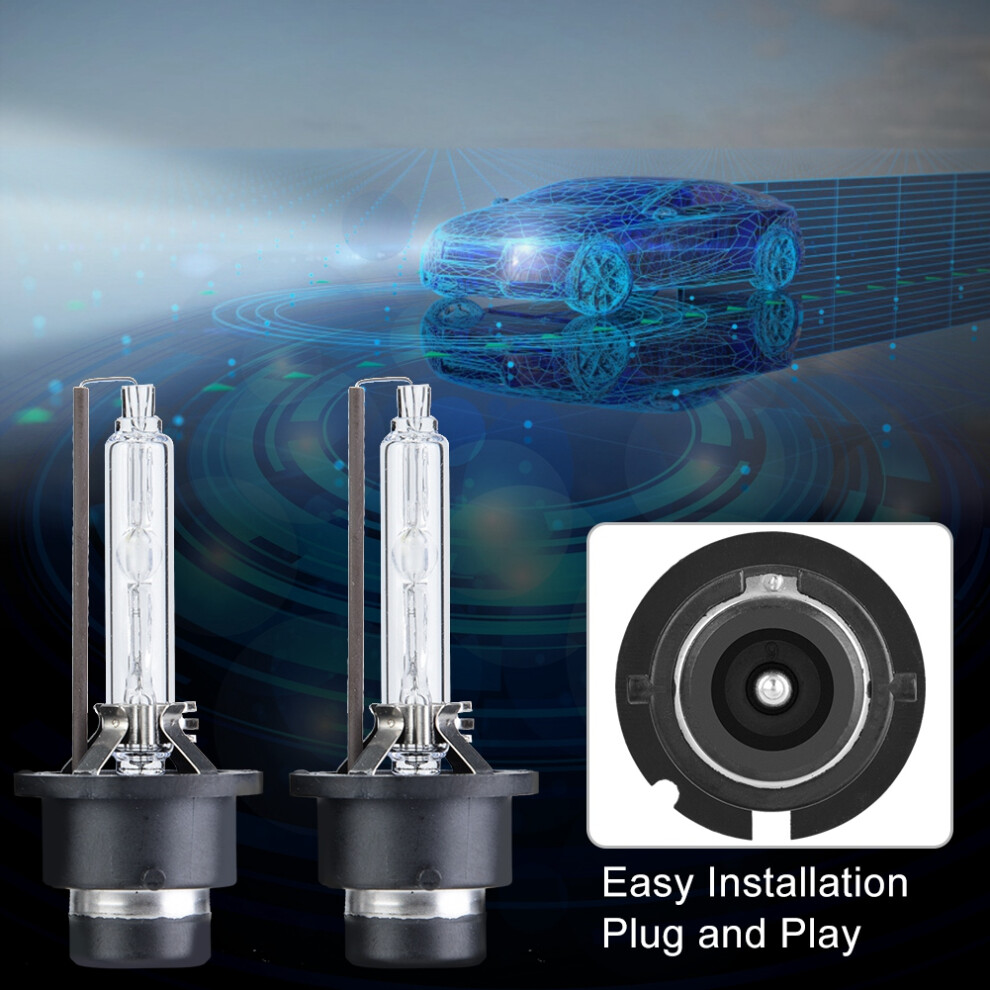 2Pcs D2s 6000K 35W Car Xenon Headlight Bulbs, 3800Lm, Easy Install 8761359640423