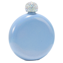 Gourde en acier inoxydable avec couvercle orné de strass, bouteille portable au revêtement scintillant pour femme, conception anti-fuite pour une