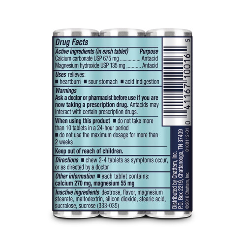 Rolaids Antacid, Mint, 3 Rolls (30 Chewable Tablets), Extra Strength 2