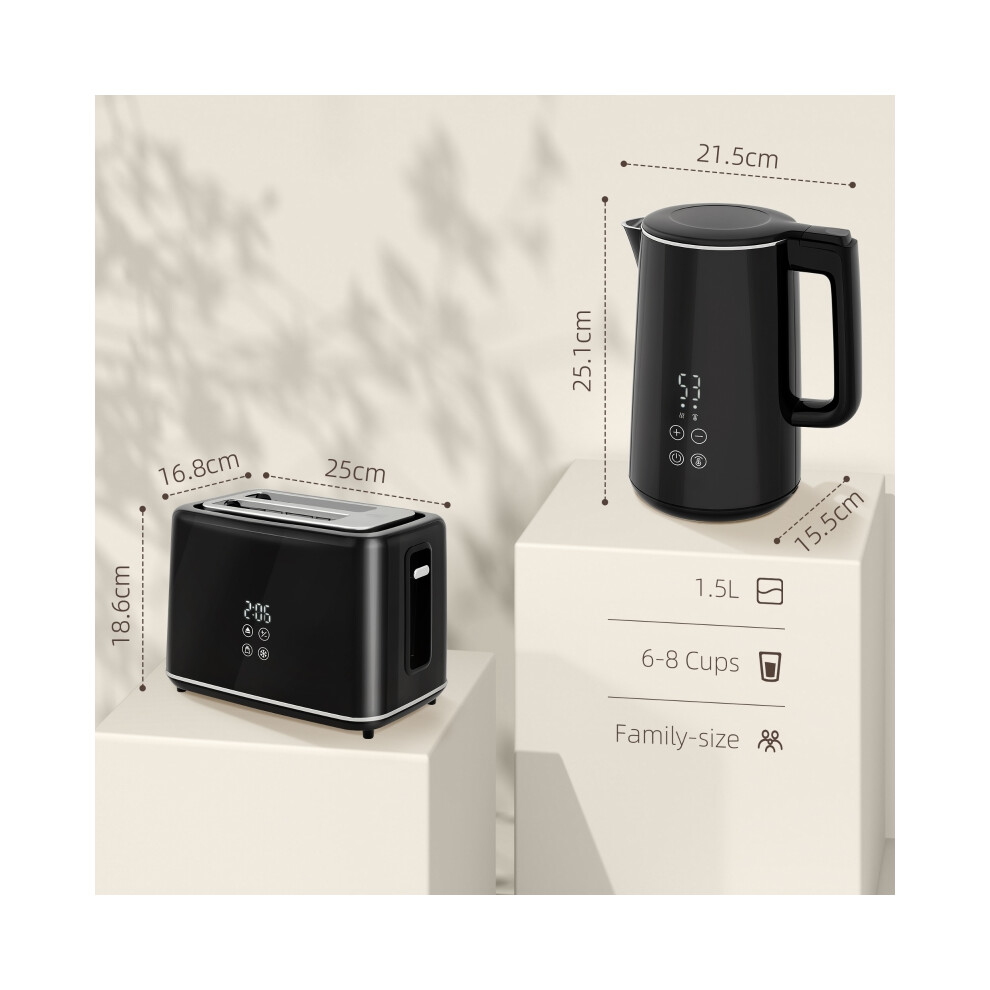 Black Metal Kitchen Kettle and Toaster Set â Polished Finish Premium Build Compact Size Easy to Use Ideal for Modern Homes-image-OPC-PMTZHD2-NEW
